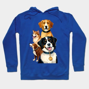 Watercolor funny dog pack Hoodie